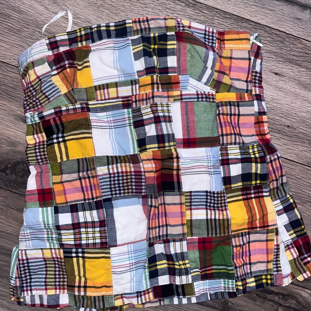 Colorful Plaid Patchwork Tube Top